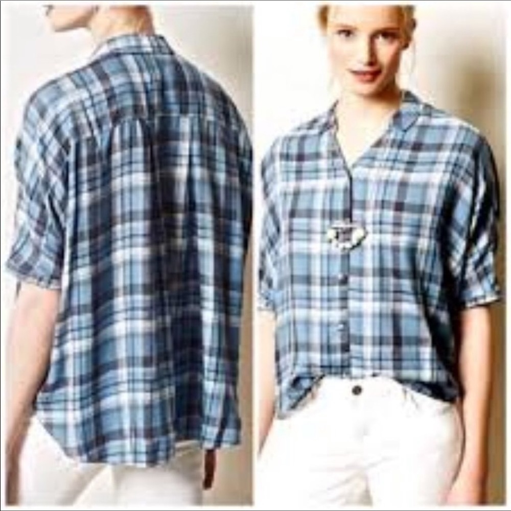 Anthropology plaid holding horses size xs